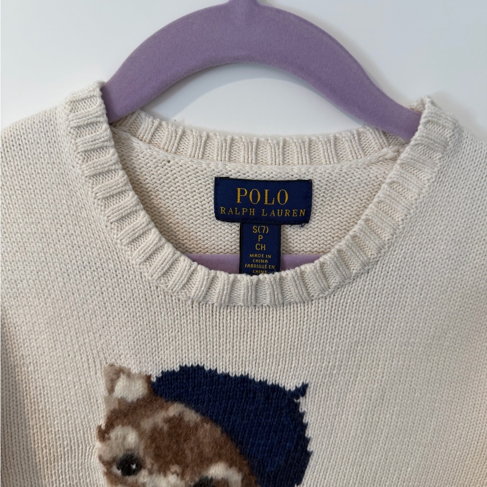 Polo by Ralph Lauren Cream Sweater with Dog Motif - Picture 2 of 2